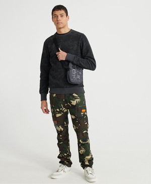 Superdry Camo Core Logo Crew Férfi Pulóver MélySzürke | GIKNT4591